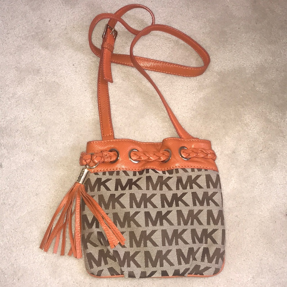 orange Michael Kors crossbody bag